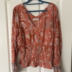 Elegant Floral V-Neck Blouse